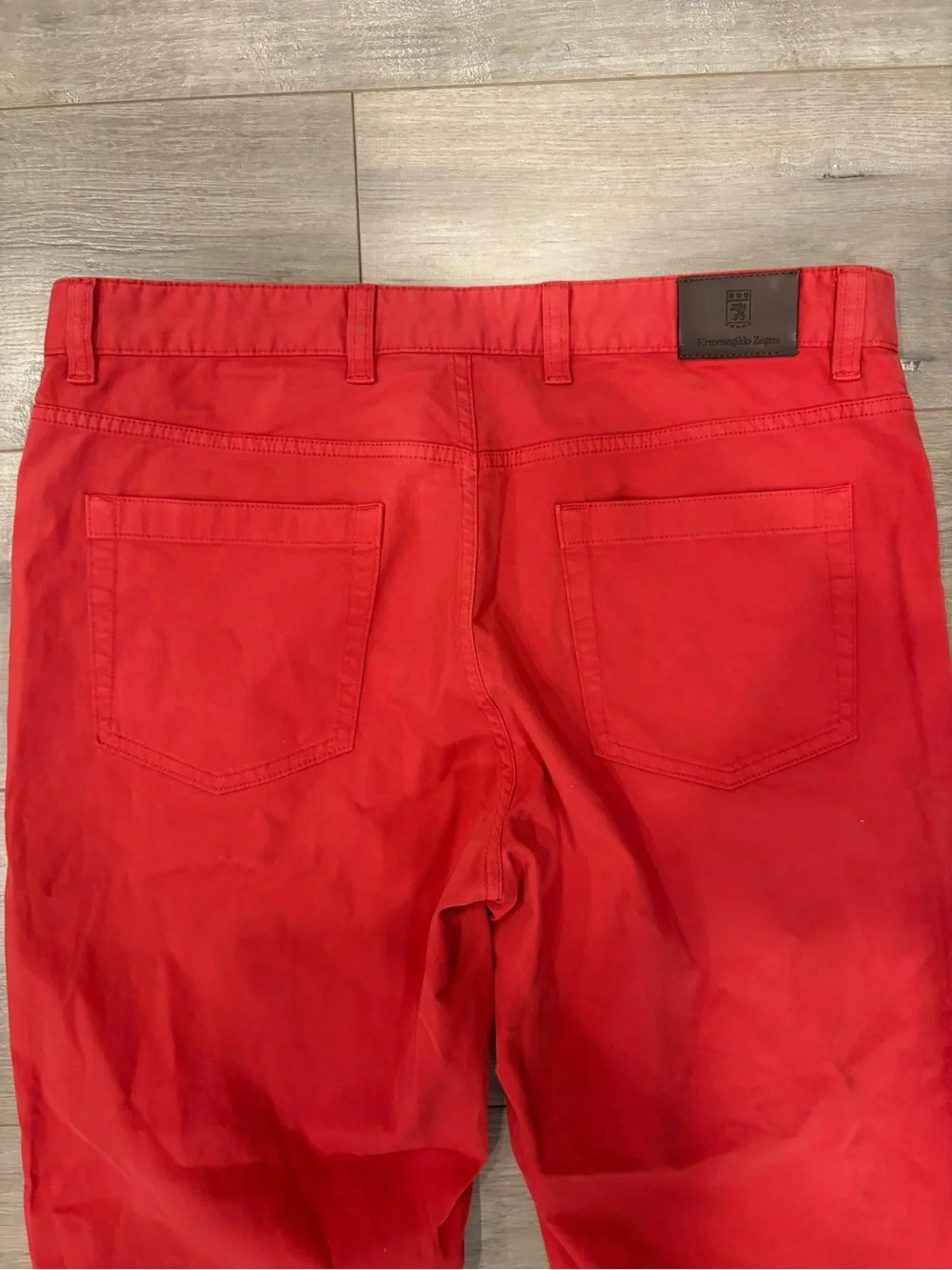 Ermenegildo Zegna Roccia Jeans Mens 38x29 Red Straight Stretch Pants